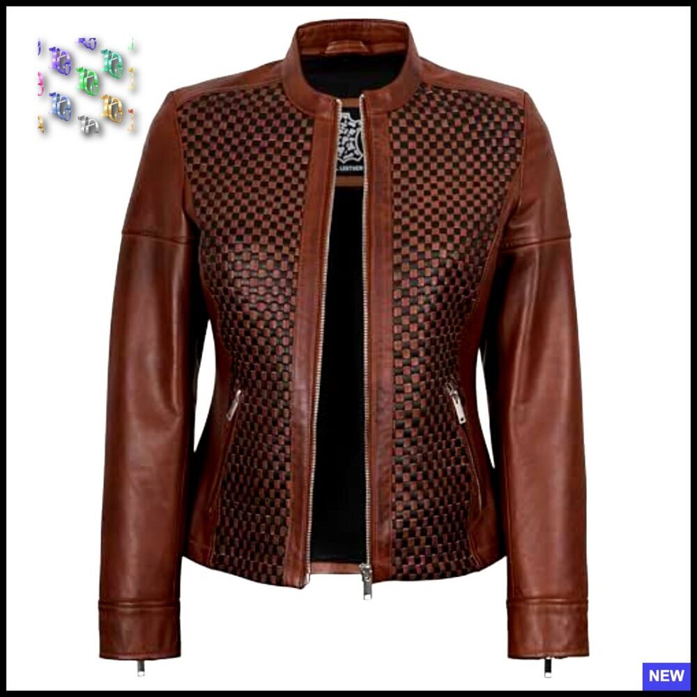 Slim Fit Lambskin Leather Jacket Classic Cafe Racer Style Quilted Design - Picture 2 of 6